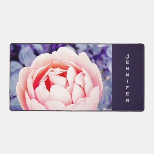 Mooie Roze Roze Bloem Gepersonaliseerde Computer Bureaumat (Voorkant)