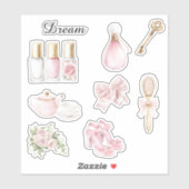 Mooie Roze Roze Bloem Nagellak Sticker (Vel)