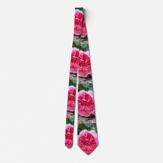 Mooie roze roze bloemen botanisch Mannen Stropdas (Achterkant)