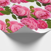 Mooie roze roze bloemen op witte vlotten of cadeaupapier (Hoek)