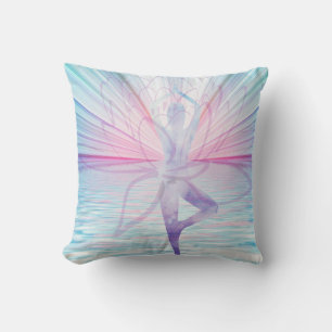 Mooie roze roze en blauwe Vrikshasana Yoga Pillow Buitenkussen