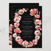 Mooie roze roze en rode papaverbruine bruine bruil kaart (Voorkant / Achterkant)