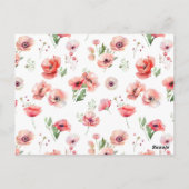 Mooie roze roze en roodbruine Baby shower Briefkaart (Achterkant)