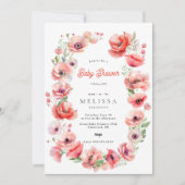 Mooie roze roze en roodbruine Baby shower Kaart (Voorkant)