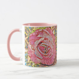 Mooie roze roze Mok van rozenschilderkunst