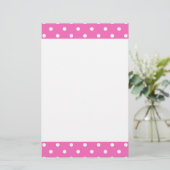 Mooie, roze, roze pokstippen briefpapier (Staand voorkant)