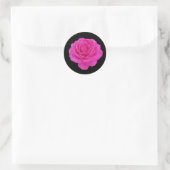 Mooie roze roze roos ronde sticker (Tas)