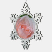 Mooie roze roze roos tin sneeuwvlok ornament (Rechts)