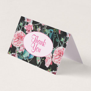 Mooie roze roze Roos Waterverf Hartelijk dank Kaart