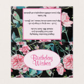 Mooie roze roze Roos Waterverf Kaart schilderen (Buitenkant ongevouwen)