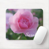 mooie roze roze roze bloem, voeg jouw naam toe muismat (Met muis)