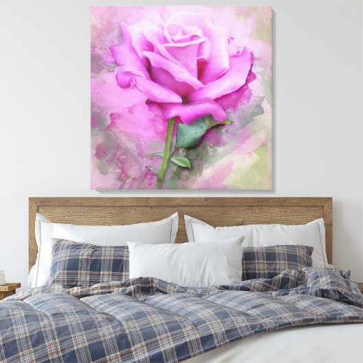 Mooie Roze Roze Roze Canvas Afdruk (Insitu (Slaapkamer))
