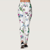 Mooie roze roze roze en blauwe bloem Leggings (Achterkant)