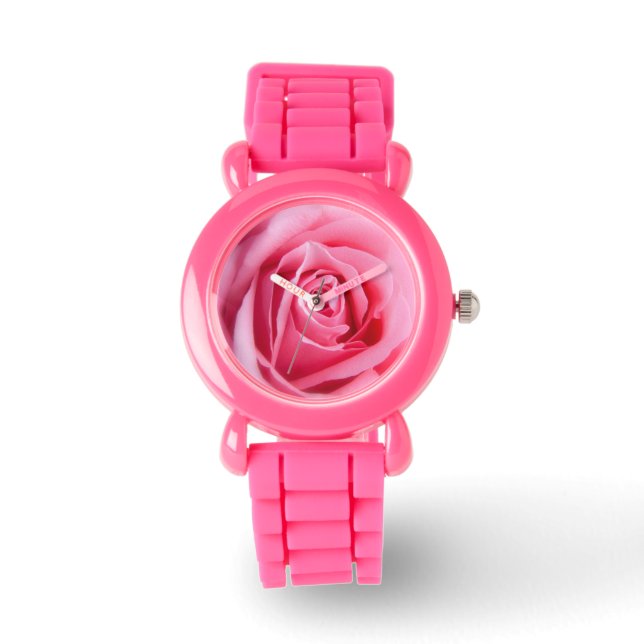Mooie Roze Roze Roze Horloge (Voorkant)