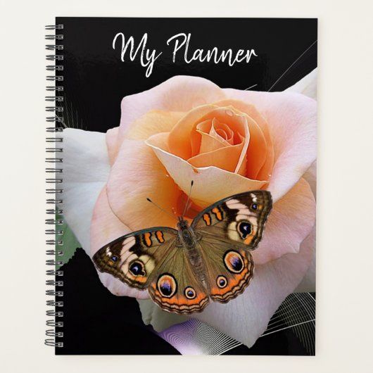 Mooie roze roze roze roze met vlinder planner (Voorkant)