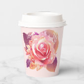 Mooie Roze Roze Roze Roze Papieren Bekers (Achterkant)