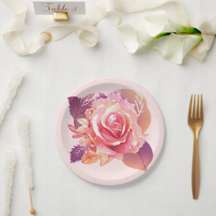 Mooie Roze Roze Roze Roze Papieren Bordje