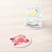 Mooie Roze Roze Roze Roze Ronde Kartonnen Onderzetter (Insitu)