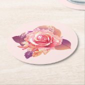 Mooie Roze Roze Roze Roze Ronde Kartonnen Onderzetter (Gebogen)