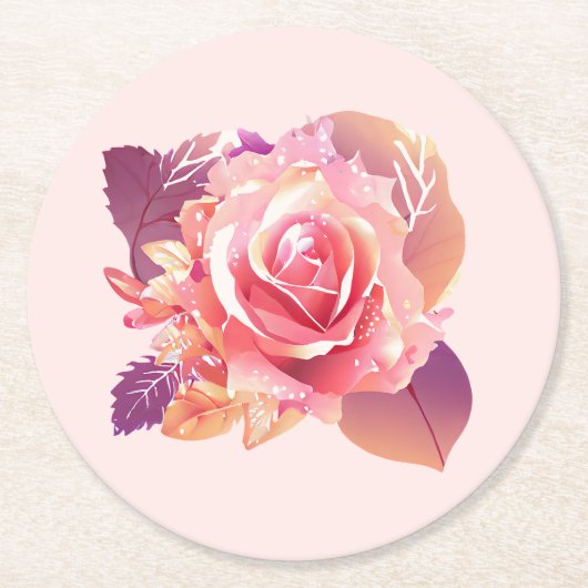 Mooie Roze Roze Roze Roze Ronde Kartonnen Onderzetter (Voorkant)