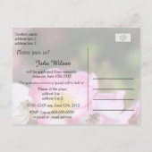 mooie roze roze roze roze roodbloemen afgestudeerd uitnodiging briefkaart (Achterkant)