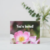 mooie roze roze roze roze roodbloemen afgestudeerd uitnodiging briefkaart (Staand voorkant)