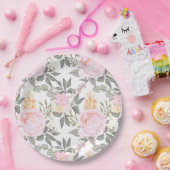 Mooie roze roze roze roze roze roze roodbruine loo papieren bordje (Feest)