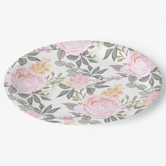 Mooie roze roze roze roze roze roze roodbruine loo papieren bordje (Gekanteld)