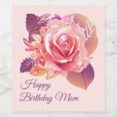 Mooie Roze Roze Roze Roze Wijn Etiket (Enkel label)