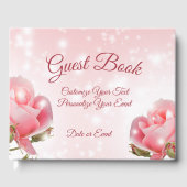 Mooie roze roze rozen gastenboek (Voorkant)