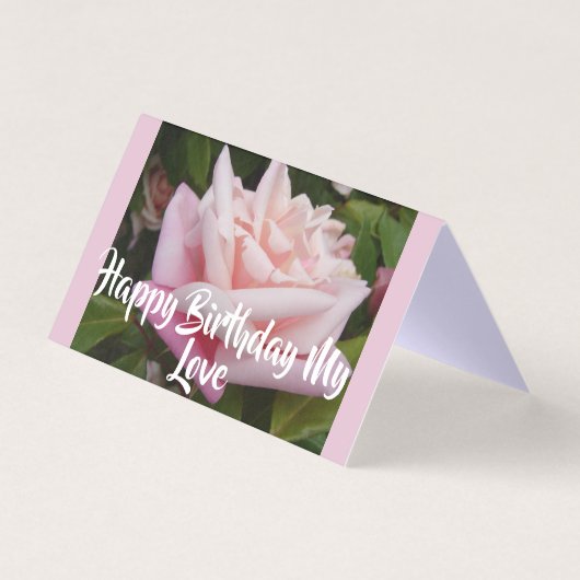 Mooie roze roze rozenliefde Birthday Kaart (Voorkant)
