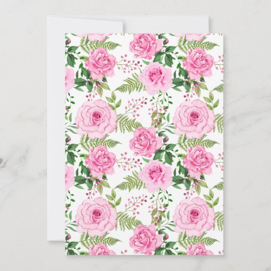 Mooie roze rozen 60ste verjaardag uitnodiging (Achterkant)