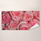 Mooie roze rozen badhanddoek (Badhanddoek)