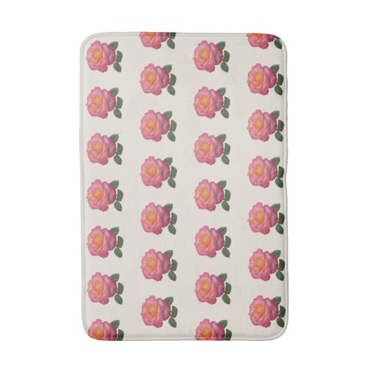 Mooie roze rozen badmat (Voorkant Verticaal)