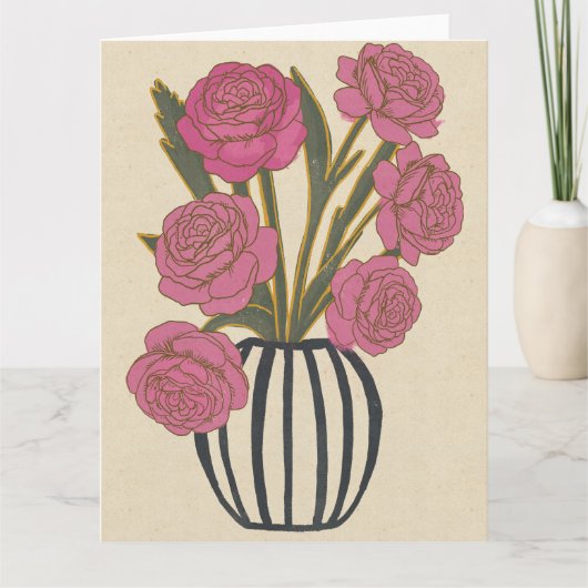 Mooie Roze Rozen Bedankkaart (Voorkant)