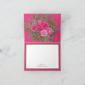 Mooie, roze Rozen Bedankkaart (Binnen)