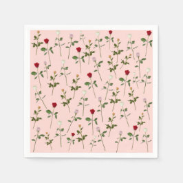 Mooie Roze Rozen Bloemachtige Bruidsdouche Servetten