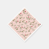 Mooie Roze Rozen Bloemachtige Bruidsdouche Servetten (Hoek)