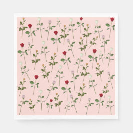 Mooie Roze Rozen Bloemachtige Bruidsdouche Servetten
