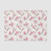 Mooie Roze Rozen Bloemachtige Bruiloftsdouche Tissuepapier (Voorkant)