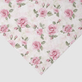 Mooie Roze Rozen Bloemachtige Bruiloftsdouche Tissuepapier (Detail)