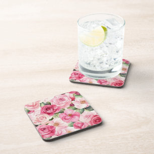 Mooie Roze Rozen Bloemen  Bier Onderzetter