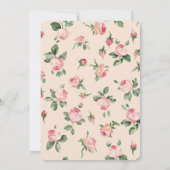 Mooie Roze Rozen Bloemen Bruiloft Kaart (Achterkant)
