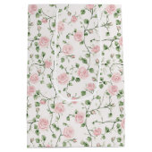 Mooie Roze Rozen Bloemen Bruiloft Medium Cadeauzakje (Achterkant)