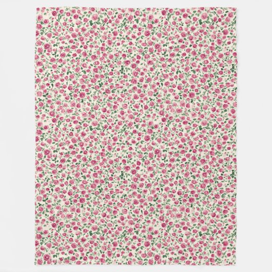 Mooie Roze Rozen Bloemen Fleece Deken (Voorkant)