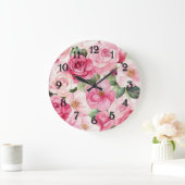 Mooie Roze Rozen Bloemen Grote Klok (Huis)