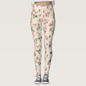 Mooie Roze Rozen Bloemen Leggings (Voorkant)