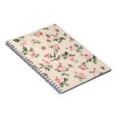 Mooie Roze Rozen Bloemen Notitieboek (Rechterzijde)