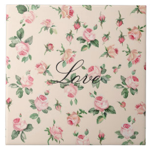 Mooie Roze Rozen Bloemen Tegeltje
