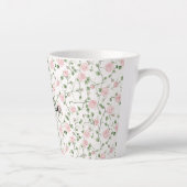Mooie Roze Rozen Bloemig Latte Mok (Rechts)